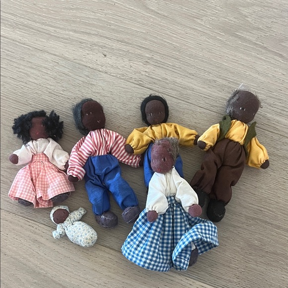 Other - 7 Waldofr-style Handcrafted Cloth Doll Set with Colorful Outfits